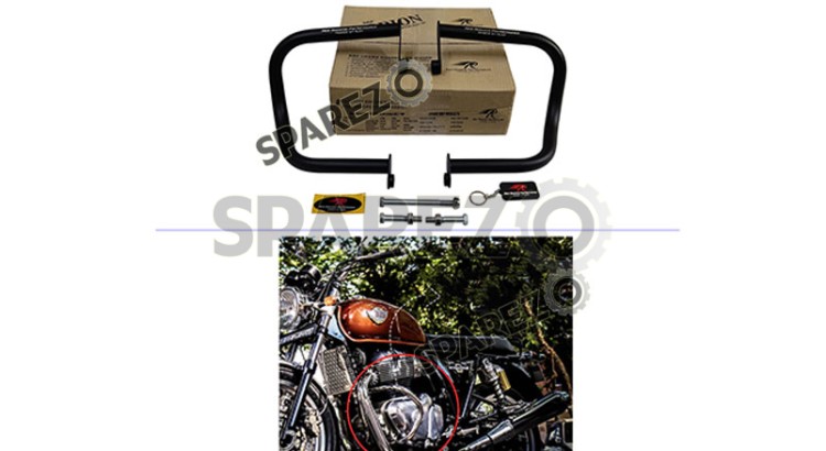 Royal Enfield GT and Interceptor 650cc Red Rooster Orion Crash Guard Black - SPAREZO